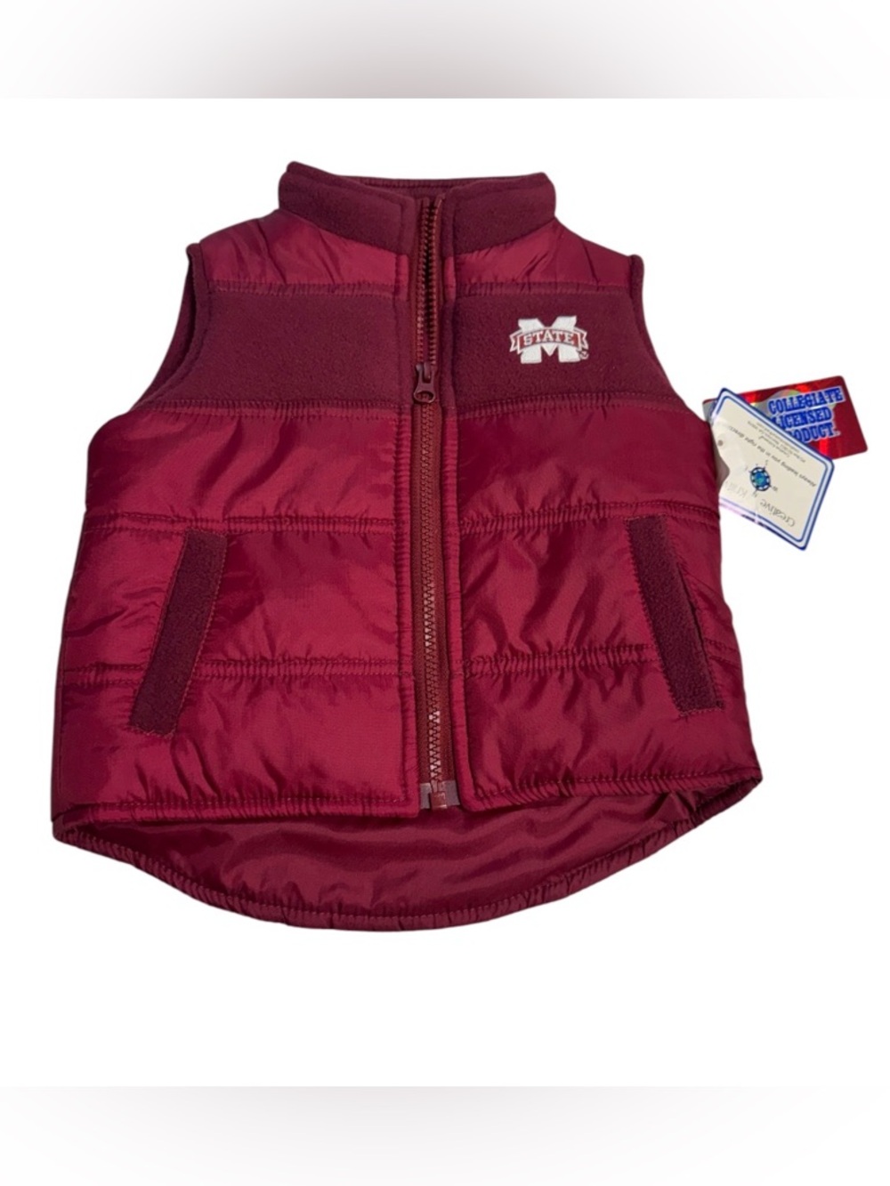 Mississippi State Toddler Maroon Quilted Kids Vest 12months NWT